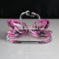 pink crystal couples swan with base for weddings